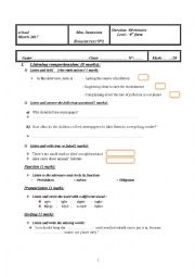 English Worksheet: mid semester test 2 9th form
