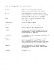 English Worksheet: Social networks