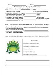 English Worksheet: Determiners and Comparisons Review