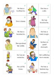 English Worksheet: Health and Medicine Loopcards (Dominoes): 30 cards 