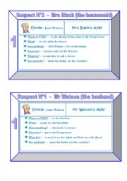 English Worksheet: Role Play Cards  -  Solve the Crime (part 1)