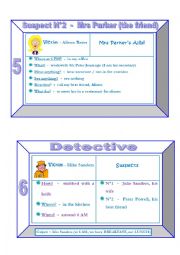 English Worksheet: Role Play Cards  -  Solve the Crime (part 2)