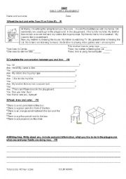 English Worksheet: Test. Playground activities