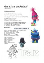 English Worksheet: Can´t stop the feeling