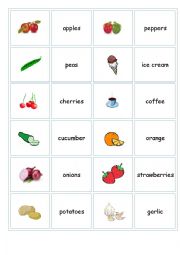 English Worksheet: memory cards food 2