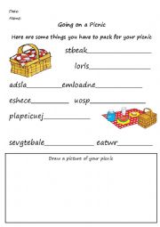 English Worksheet: Unscramble the words