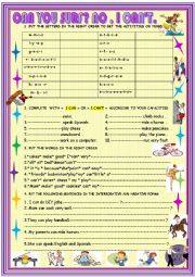 English Worksheet: Can you surf? No I can´t: CAN practice