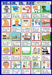 English Worksheet: BE : am , is are, 