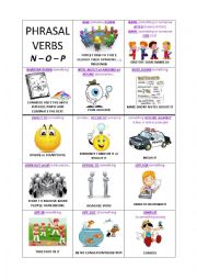 English Worksheet: Lets play with the Phrasal Verbs - 6 on 8 - N & O & P