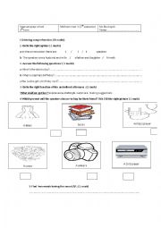 English Worksheet: listening comprehension of mid term test 1 second semester