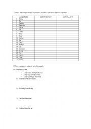 English Worksheet: Comparative and superlative exercises