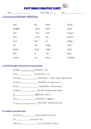 English Worksheet: Past Simple sheet