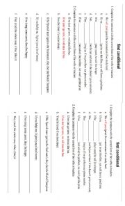 English Worksheet: Conditionals First and Second