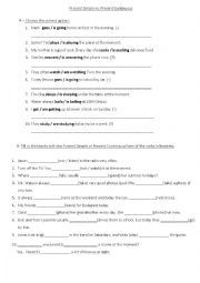 English Worksheet: Present Simple vs Present Continuous