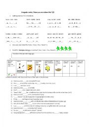 Irregular Verbs/ Have you ever...? Time filler 2