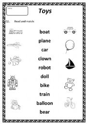 English Worksheet: vocabulary toys