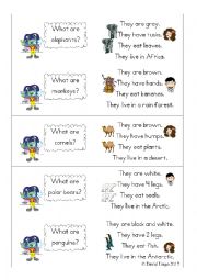 English Worksheet: Alien Zookeeper L2 Set 1: 10 picture cards, 10 question cards, 10 description cards with backs