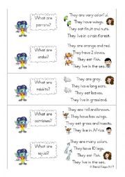 English Worksheet: Alien Zookeeper L2 Set 2: 10 picture cards, 10 question cards, 10 description cards with backs
