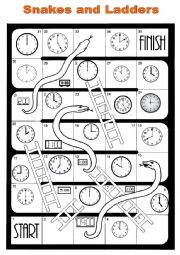 English Worksheet: Time Snakes and Ladders