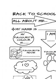 English Worksheet: back to school