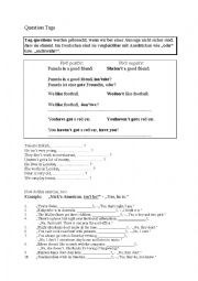 English Worksheet: Grammar Tag Questions