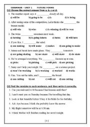 English Worksheet: Grammar Exercises