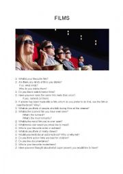 English Worksheet: Conversation questions (topic: films)