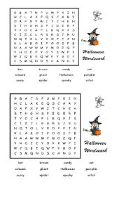 English Worksheet: Halloween wordsearch