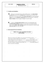 English Worksheet: remedial work 