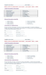 English Worksheet: Personal Information Practice