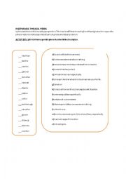 English Worksheet: INSEPARABLE PHRASAL VERBS EXERCISE