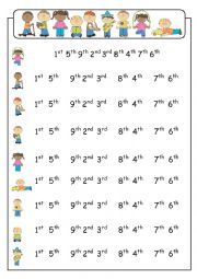 English Worksheet: first second third counting to nineth