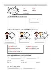 English Worksheet: TO BE CARNIVAL