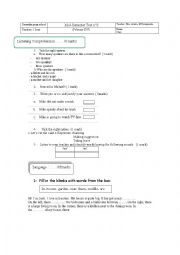 English Worksheet: mid-semester test 2 listening comprehension