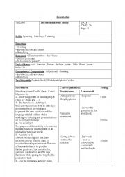 English Worksheet: tell me about your family