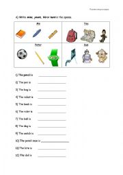 English Worksheet: Possessive pronouns