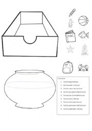 preposition in worksheet for kids