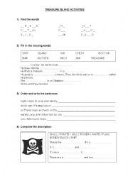 English Worksheet: Treasure Island activities