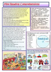 English Worksheet: Mini Readings 