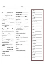 English Worksheet: Ka Ching - Shania Twain 