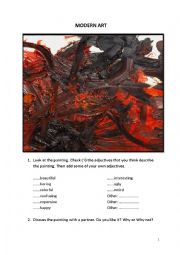 English Worksheet: Modern Art (Reading Passage)