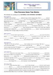 English Worksheet: Past Tenses - Teenagers and Peer Pressure