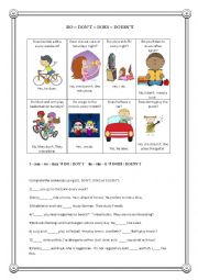 English Worksheet: DO-DOES-DONT-DOESNT