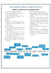 English Worksheet: US history timeline