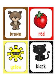 English Worksheet: COLORS FLASHCARDS