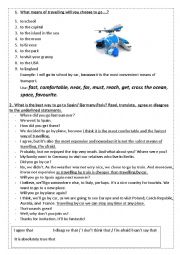 English Worksheet: Ways of travelling