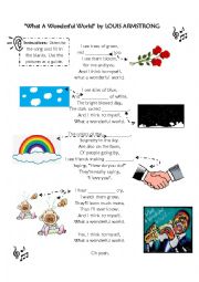 English Worksheet: Song: What a Wonderful World