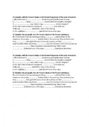English Worksheet: Present Simple or present continuous