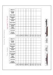 English Worksheet: Routine Battleship