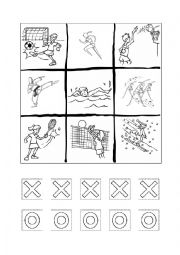 English Worksheet: tic tac toe /noughts and  crosses SPORTS